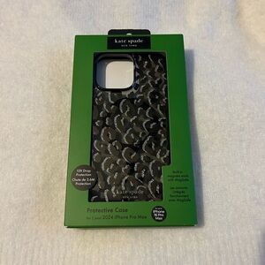 kate spade black sparkly leopard print phone case